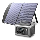 ALLPOWERS Solargenerator R600, 299WH LiFePO4 Batterie, 2x 600W (1200W Spitze) AC Ausgang Tragbare Powerstation mit 100W Solarpanel, Mobile Stromversorgung für Garten Reise Camping Wohnmobil Notfall