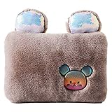 SKUZA Wärmflasche, Winter Wärmflasche Wiederaufladbare Handwärmer Tasche Tragbare elektrische Wärmtasche mit Plüschbezug Geschenke for Mädchen (Color : Pink) (Color : Gray)