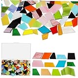 WOONEKY 1 Schachtel Mosaikfliesen DIY Glassteine Klein Multifunktional für Bastelarbeiten Heimdekoration Bilderrahmen Lampen Vasen Vielseitig Verwendbar
