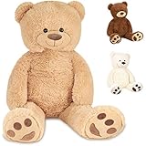 BRUBAKER XXL Teddybär 100 cm groß - Beige - Stofftier Plüschtier Kuscheltier