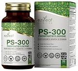 Ezyleaf Phosphatidylserin PS-300 mit Cholinbitartrat & Myo-Inositol | 90 Hochdosierte Kapseln Phosphatidyl Serine – 300mg | Phosphatidylserine, Cholin | Gentechnik- & Glutenfrei, ISO-Zertifiziert