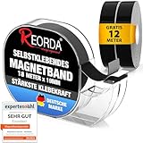 Reorda Magnetband selbstklebend im Spender (18 Meter) - Magnetstreifen - Magnetklebeband hervorragend für Postkarten, Fotos & Whiteboards geeignet