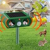 Solar-Betriebener Katzenschreck für Garten, Ultraschall-Katzenschreck für den Außenbereich, kann Katzen, Vögel, Füchse, Waschbären, Kaninchen und Nagetiere wirksam abwehren.