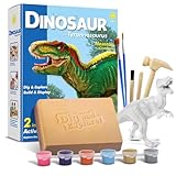 EGGBOX Dinosaurier Skelett Ausgrabungsset für Kinder, 2-in-1 Dino Dig & Malset, Dinosaurier Spielzeug für Kinder ab 6, Fossilien Paleontologie Experimente & Bastelset für Jungen Mädchen