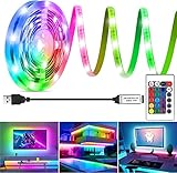 HOUHUI LED Streifen 2m,RGB LED Strip für 40-60 Zoll TV, LED Hintergrundbeleuchtung,Farbwechselnde USB Streifen, Wasserdicht IP65,LED Licht für TV, PC, Monitor, Spiegel, Schrank, Schreibtisch