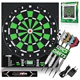 CYEELIFE Elektronische Dartscheibe Set, LED-Display, 12 Dartpfeile, 50 Ersatzspitzen, Dartflight-Set