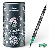 Ohuhu Filzstifte 60 Farben – Dual Brush Pen Set mit Pinsel- & Feinspitze, Wasserbasierte Pinselmarker für Künstler & Erwachsene – Ideal für Bullet Journal, Kalligraphie, Handlettering (Maui Serie)