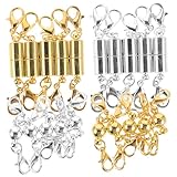 YOSADIER 20Stücke Magnetische Verschlüsse für Schmuck DIY Armband und Halskette Robustes Verbindungszubehör Leicht und Glatt für Kreative Bastelprojekte