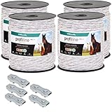 VOSS.farming 800m Kunststoffseil 6mm mit Seilverbindern Weidezaunseil Weidezaun Litze Kordel für Pferdezaun Pferdekoppel