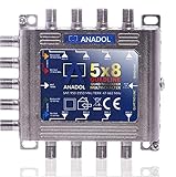 [ Test SEHR GUT *] Anadol Quadline Multischalter 5/8 für 8 Teilnehmer - digitaler Multischalter für Satellit mit Quad oder Quattro LNB kombinierbar - Eco Sat-Verteiler für HDTV- Multiswitch 5-8