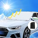 Sonnenschutz Auto Frontscheibe, Frontscheibenabdeckung Anti-UV, Windschutzscheibenabdeckung Magnet fixiert, Autoscheibenabdeckung, Mit Aufbewahrungstasche, gegen Sonne, Staub, große Größe（183x116cm）