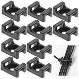 ELAYARD 500 Stück Kabelbinder Befestigungsbasis Schwarze Sattel Form Kabelhalter mit Schraublöchern Robuste Kunststoff Kabelschellen zur Kabelorganisation für Büro Heimgebrauch