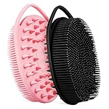 HAMPPLIES 2Stücke Körperbürsten Doppelseitiger Duschscrubber mit Massagefunktion für Sanfte und Peeling für Hautpflege und Haarwäsche