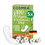 BIO Slipeinlagen von Cosmea, Lang, VEGAN ohne Duft, Vorteilspack 5 x 26 Stück Hygiene-Einlagen im Einklang mit der Natur