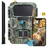 CEYOMUR 4G LTE Wildkamera mit Handyübertragung App, 2K HD Wildkamera mit SIM Karte mit 2.0' LCD-Bildschirm, Wildtierkamera mit IP66 Wasserdicht,Cloud/TF Storage, 0.2s Trigger