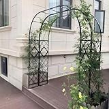 Robuster Metall-Gartenbogen – rostfreies, schwarzes Eisenspalier für Kletterpflanzen, Outdoor-Pergola-Laube, breit 1,4 m bis 3,7 m, langlebige Landschaftsdekoration