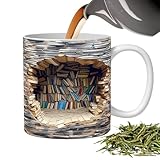 Tassenbuch, kreatives 3D-Farbregal, einzigartiges Design, vielseitig einsetzbar, große Kapazität, perfekt zum Lesen von Liebhabern, Geburtstagsgeschenk, Weihnachtsgeschenk, Büro, Zuhause, Kaffeepause