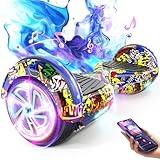 Elektrisches selbstbalancierendes Hoverboard mit 6.5“ Reifen, Dual Motor, Bluetooth Flash Wheel mit LED Licht Selbstbalancierendes Rad Elektro Scooter