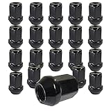 20 Radmuttern geschlossen Kegelbund 60° M12 x 1,5 kompatibel mit Ford, Chrysler, Toyota, Hyundai, Kia, Honda, Mazda (schwarz)