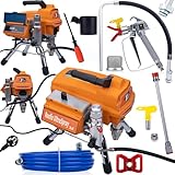 Rosfix Tornado RT4 UltraSpray – Profi-Airless-Farbspritzgerät | 3000W | 3,2 L/min | Für Wandfarbe, Lacke & Emulsionen | LCD-Anzeige & 2 Pistolen möglich