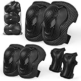 Coolon Knieschoner Kinder,2-6 jahre Verstellbare Schoner Inliner Kinder,Sports Protektoren Ellbogenschoner,Handflächenschutz, Knieschoner für Kinder (Schwarz, S)