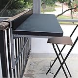 Klappbarer Balkonhängetisch, höhenverstellbar, Aluminiumprofil, Geländertisch für Terrasse & Deck