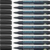 Schneider Maxx 130 Permanent-Marker mit Rundspitze (Strichstärke: 1-3 mm, nachfüllbar) 10er Packung schwarz