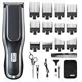 WAHL Self Clip 360 Clipper Kit, Haarschneidemaschine, kabellos, schwarz, 10 Aufsteckkämme, USB-Aufladung, langlebiger Akku, zur Heimanwendung, abwaschbarer Schneidsatz, guter Grip, sehr leicht