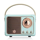 Retro-Bluetooth-Lautsprecher, Mini Bluetooth Lautsprecher, Nostalgie Radio Klein, Retro Radio Bluetooth, Kleines Radio Mit Bluetooth 5.0 Wiederaufladbar Kofferradio Küchenradio Für Büro Zuhause