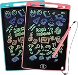 Kogabanny 2 Stück LCD Schreibtafel Zeichenbrett Bildschirm 8,5 Zoll Umweltfreundlich Heller Bunten Schrift Pad Lernspielzeug-Geschenk für Kinder 3-10 Jahre altes Mädchen Jungen