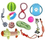 12-teiliges Hundespielzeug-Set, langlebiges Hundespielzeug, Seilspielzeug für kleine Haustiere, Welpenspielzeug-Set, lindert Langeweile und Stress für kleine, mittelgroße und große Hunde