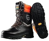 WOODSafe Schnittschutzstiefel Klasse 1 S3 schwarz/orange, Forststiefel, KWF - geprüft, Größe 45