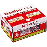 fischer DUOPOWER 6 x 30, Universaldübel, leistungsstarker 2-Komponenten-Dübel, Kunststoffdübel zur Befestigung in Beton, Ziegeln, Stein, Gipskarton uvm., ohne Schrauben, 100 Stück