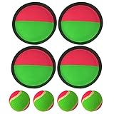 Klettballspiel für Kinder ab 3 4 5 6, Klettballspiel, Klettball Set mit 4 Klett Ball Paddle und 4 Klettball Klettballspiel für Kinder wurf- und Fangspiel Klettball für Party, Garten, Innen und Außen