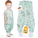 Oneflip | Baby Sommerschlafsack mit Füßen 1.0 TOG aus weicher Oeko-TEX zertifizierter Bio-Baumwolle | Sommer Schlafsack | Baby Schlafsack mit schönen Tieren | 1 Tog - 100cm | Anzahl: 1