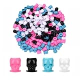 ATOMUS 200 Stück Einweg-Tattoo-Tintenbecher Pigmentkappen Tattoo Permanent Make-up Behälter Kappe für Tattoo-Tinte Zubehör (gemischter Schädel)