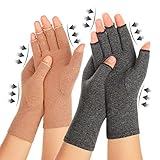 Zexhoor 2 Paar Arthritis Kompressionshandschuhe für Damen und Herren, Karpaltunnelschmerzlinderung, fingerlos für Tippen und tägliche Arbeit