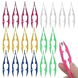 ASTER 20 Stück leichte Kunststoff Pinzetten zum Aufnehmen und Platzieren von Perlen, 10 cm Multifunktional Perlenpinzette für DIY Basteln Perlen Puzzle Spielzeug Zubehör