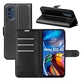 betterfon Motorola Moto E32 / E32s Hülle Handy Tasche Handyhülle Etui Wallet Case Schutzhülle mit Magnetverschluss/Kartenfächer für Motorola Moto E32 / E32s Schwarz