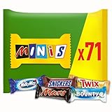 Snickers, Mars, Twix und weitere Mini Schokoriegel | Großpackung Schokolade | Party Mix | 71 Riegel | 1 x 1,4kg