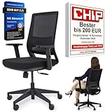 VALKENSTOL M2 Bürostuhl Ergonomisch Testsieger mit Einstellbarer Armlehne ohne Kopfstütze für maximale Bewegungsfreiheit - Rückenfreundlich - bequemer Schreibtischstuhl für Büro and Home Office Chair