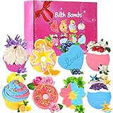 Badebomben Geschenkset,8 Stück Badebomben für Frauen.Organische natürliche handgemachte Aroma-reine ätherische Öl-Schaumbad-Kugeln.Geburtstagsgeschenkidee für Mädchen, Frauen, Kinder