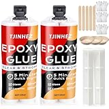 2K Epoxidkleber 100ml - 5 Minuten Schnellhärtender Kraftkleber | Transparenter 2 Komponenten Epoxidharz | Extra Stark, Wasserdicht & Hitzebeständig | Für Kunststoff, Holz, Glas, Stein, Keramik, Metall