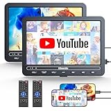 10,5 Zoll DVD Players Auto 2 mit HDMI-Eingang, 5-Stunden-Akkulaufzeit, DVD-Player Auto, USB/TF-Karte, Speicherkapazität, Wiedergabe gleicher/verschiedener Filme, Regionsfrei