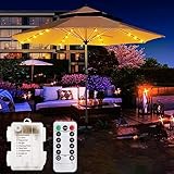 EONANT Sonnenschirm-Lichterkette, 104 LEDs, 8 Modi, batteriebetrieben, dekorative Lichter, Campingzelt (Warmweiß)