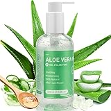 Aloe Vera Gel 280ml - 100 Prozent Natürliche Naturkosmetik für Gesicht Körper Haarre, Beruhigende Pflegende Feuchtigkeitscreme für Trockene & Strapazierte Haut, Sonnenbrand, After Sun Lotion