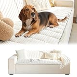 BOYIFEIJIE Sofa überzug Waschbar, Cordofa-Kissensofa-Abdeckung 2-4 Sitze, Pack-Slip Couch-Zugkissen, Bequeme Sofa-Abdeckung (Weißmilch, 70x180CM)