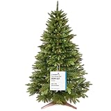 Premium Weihnachtsbaum künstlich 220cm -TESTSIEGER - Naturgetreu, dichte Zweige, Künstlicher Weihnachtsbaum mit Holzständer und Aufbewahrungstasche – Tannenbaum künstlich von Pure Living