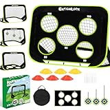 CATCHLUCK Fußballtor Kinder Fussballtor Garten Pop Up Tor für Kinder Outdoor Fußball Tore mit Schulungsgeräte und Tragetasche, Schwarz