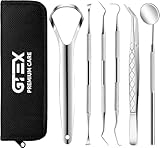 Zahnsteinentferner Zahnreinigung Set, 6er Zahnpflege Set, Dental Teeth Cleaning Kit, mit Zahnspiegel Zahnreiniger - Zahnreinigung Zwischenräume Zahnstein Selbst Entfernen